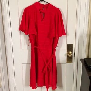 Lane Bryant Flutter Sleeve Mock Neck Keyhole Dress